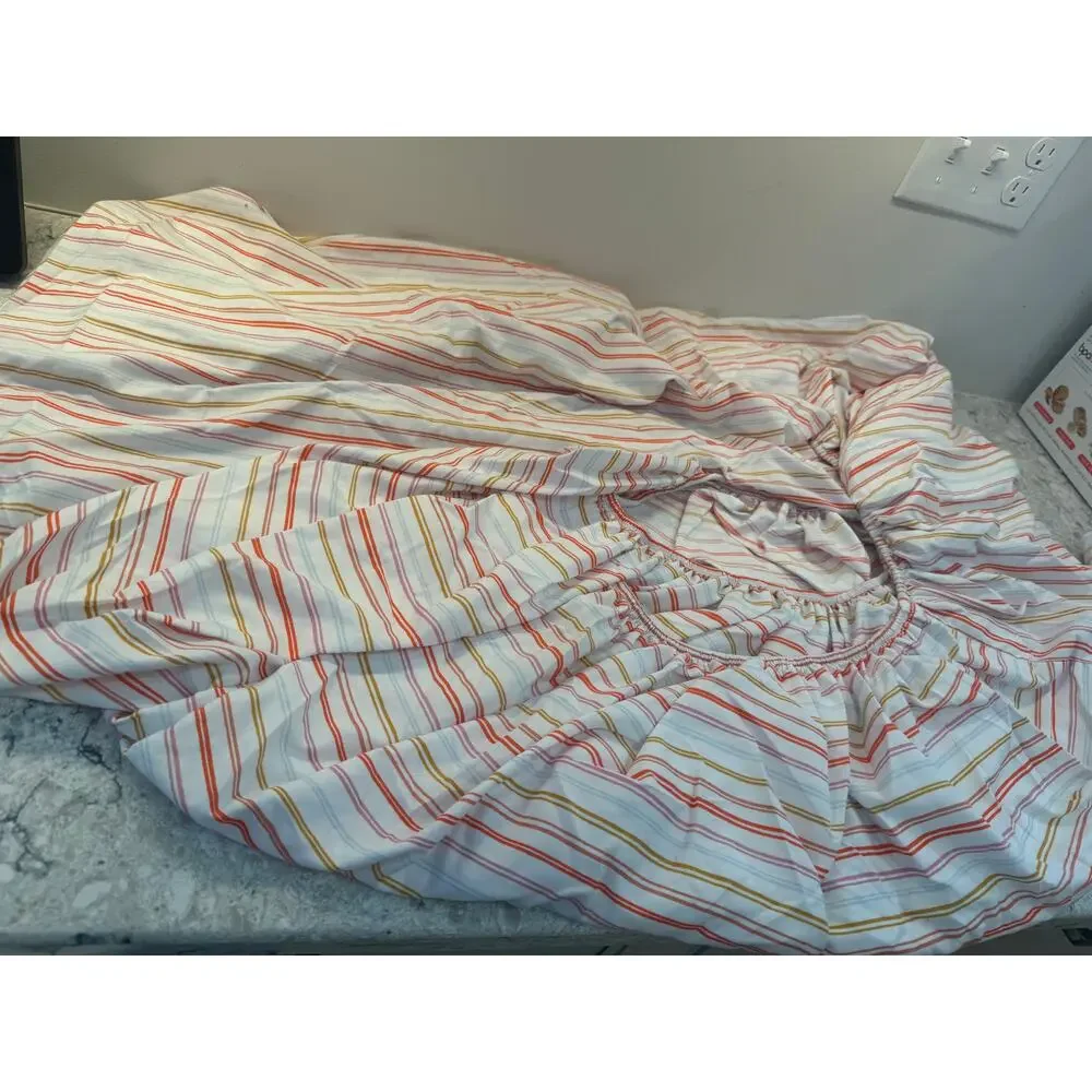 Pillowfort Target Sheet Set Pillowcases Pink Orange Stripes Full Size